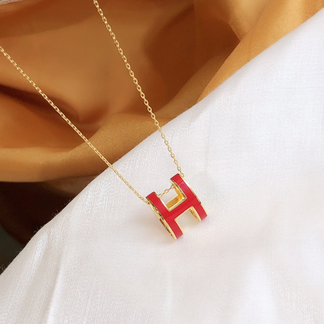¡®Lumi¡¯HM CLIC ROTE EMAILLE-GOLD-KETTE