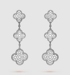 Lumi® Kleeblatt-Ohrringe mit 3 Diamantmotiven aus Silber