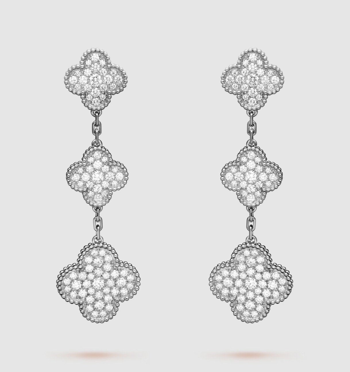 Lumi® Kleeblatt-Ohrringe mit 3 Diamantmotiven aus Silber