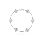 Lumi® CLOVER 6 MOTIF SILBER DIAMANT-ARMBAND