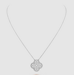 Lumi® CLOVER 25MM GROSSER ANHÄNGER MIT DIAMANTENPAVED SILBERKETTE