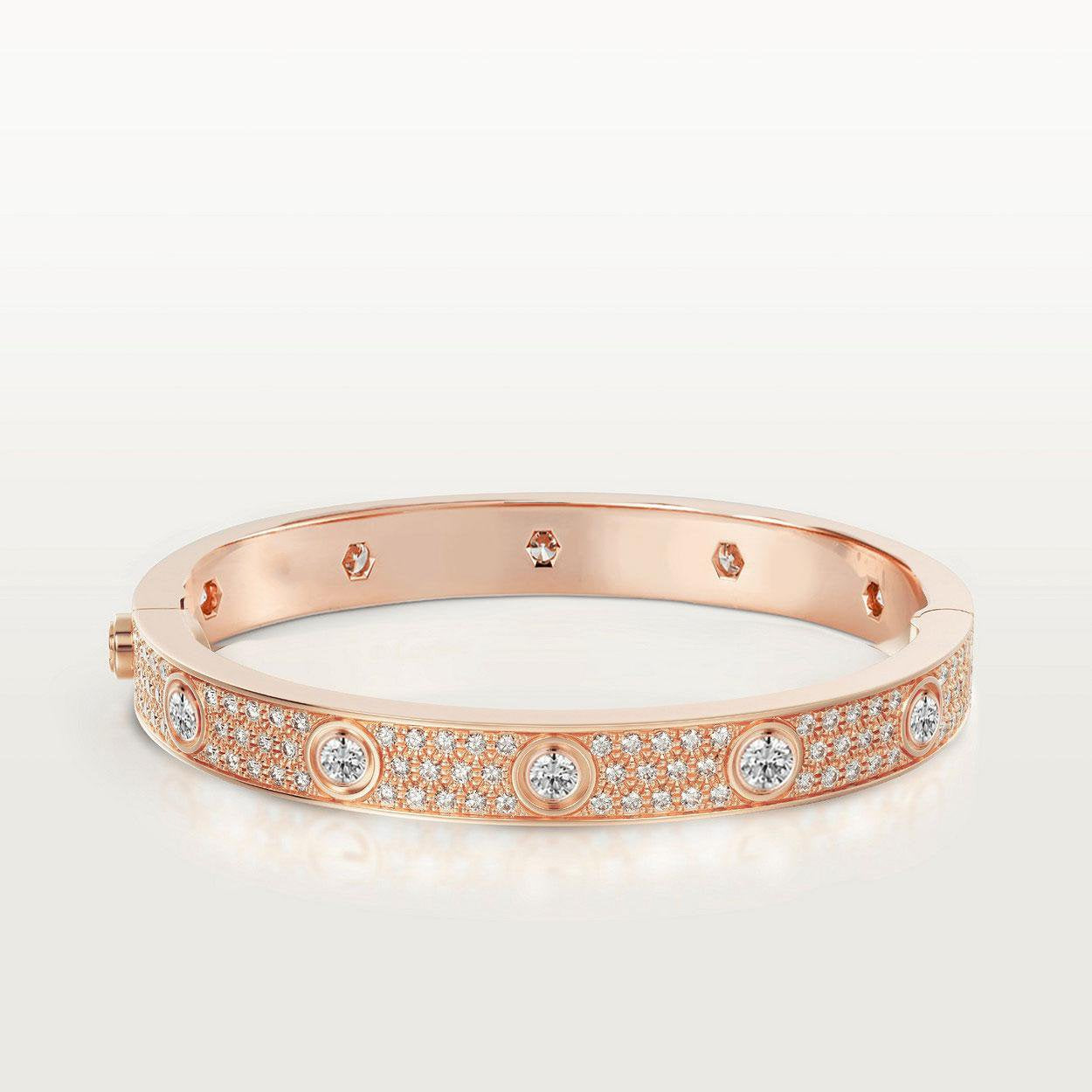 Lumi's LOVE Armband, 6,1 mm, diamantbesetzt mit 10 großen Diamanten