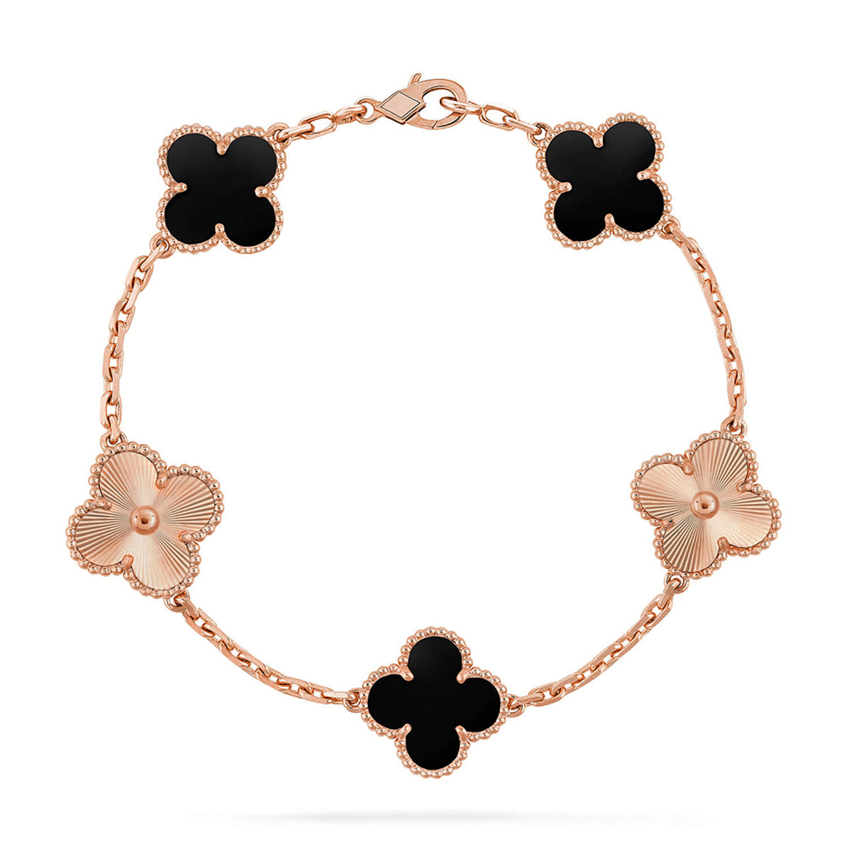 [Lumi jewelry] CLOVER 5 MOTIF ONYXS BRACELET COLLECTION
