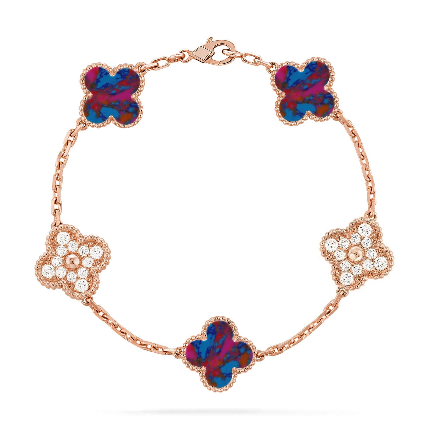 [Lumi jewelry]CLOVER 5 MOTIF COLOR GEMSTONES BRACELET COLLECTION