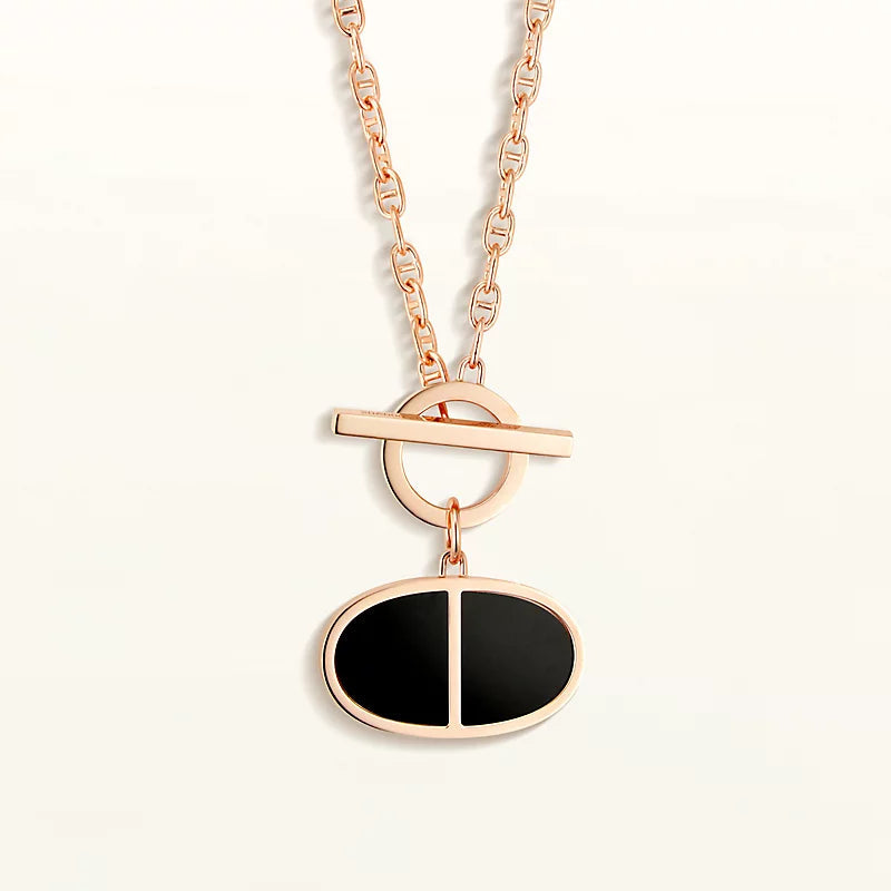 ¡®Lumi¡¯CHAINE VERSO BLACK CERAMIC NECKLACE