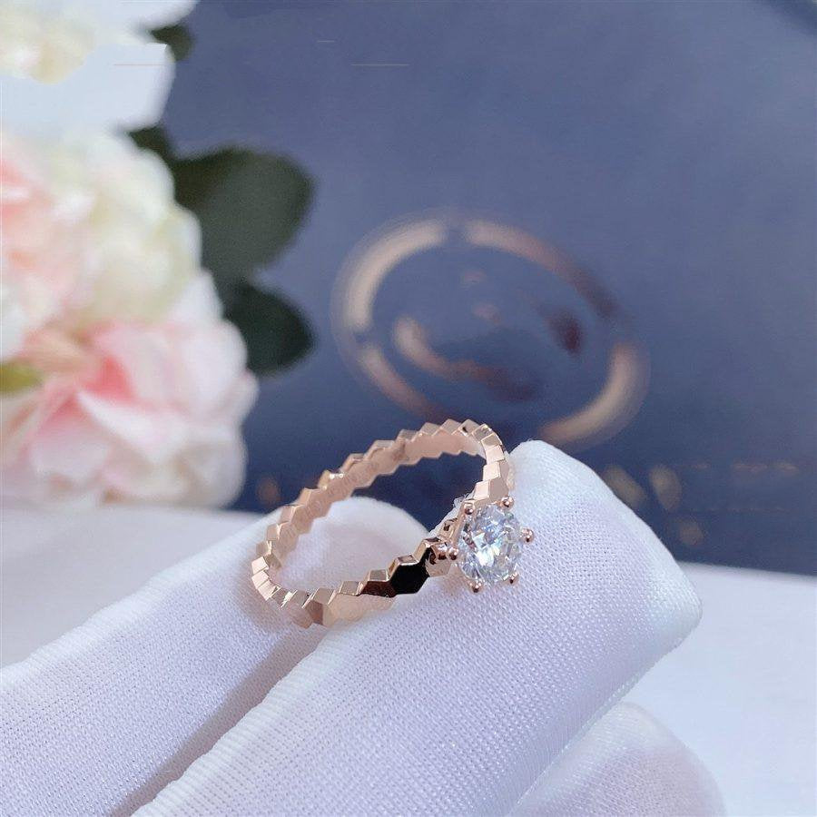 ¡®Lumi¡¯BEE LOVE RING PINK GOLD 1 DIAMOND