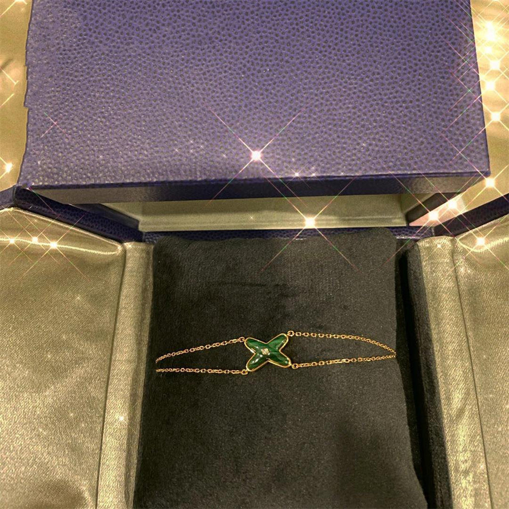LumiJeux Armband Malachit Roségold 1 Diamant