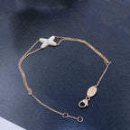 LumiJeux Armband Weiß Perlmutt Rosa Gold 1 Diamant