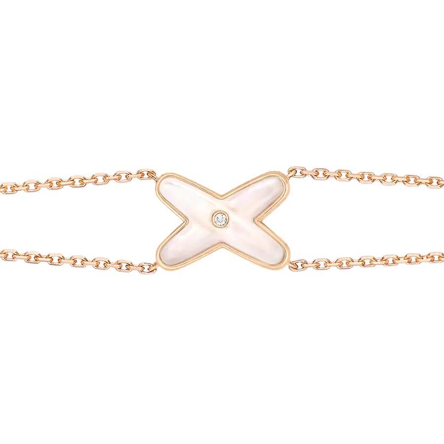 LumiJeux Armband Weiß Perlmutt Rosa Gold 1 Diamant
