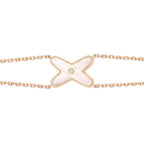 LumiJeux Armband Weiß Perlmutt Rosa Gold 1 Diamant