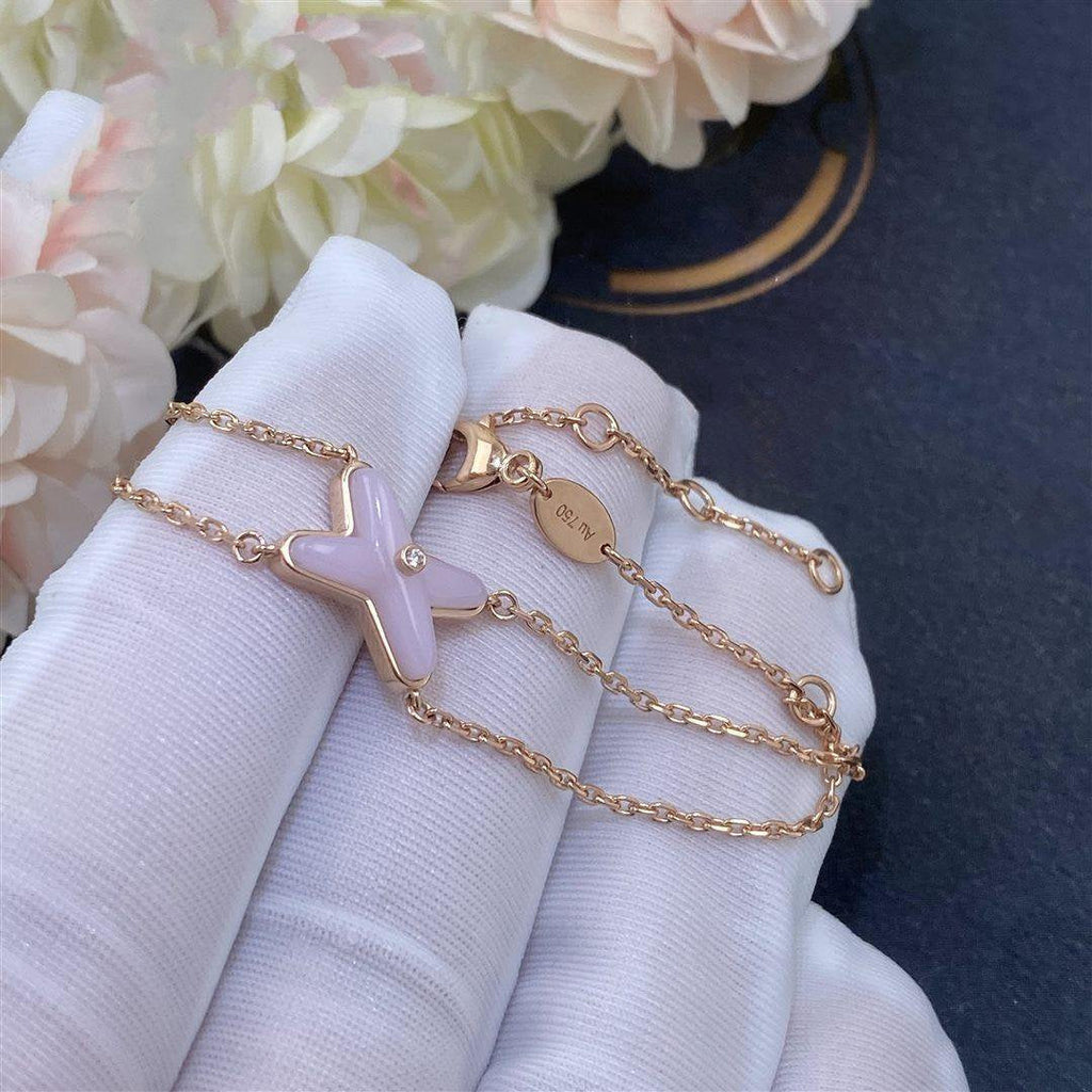 LumiJeux Armband Pink Mop Pink Gold 1 Diamant