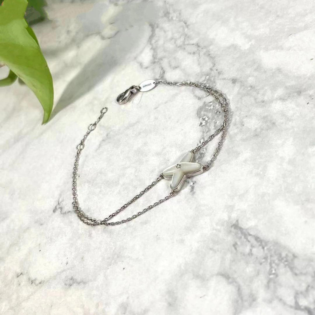 LumiJeux Armband Weiß Perlmutt Silber 1 Diamant