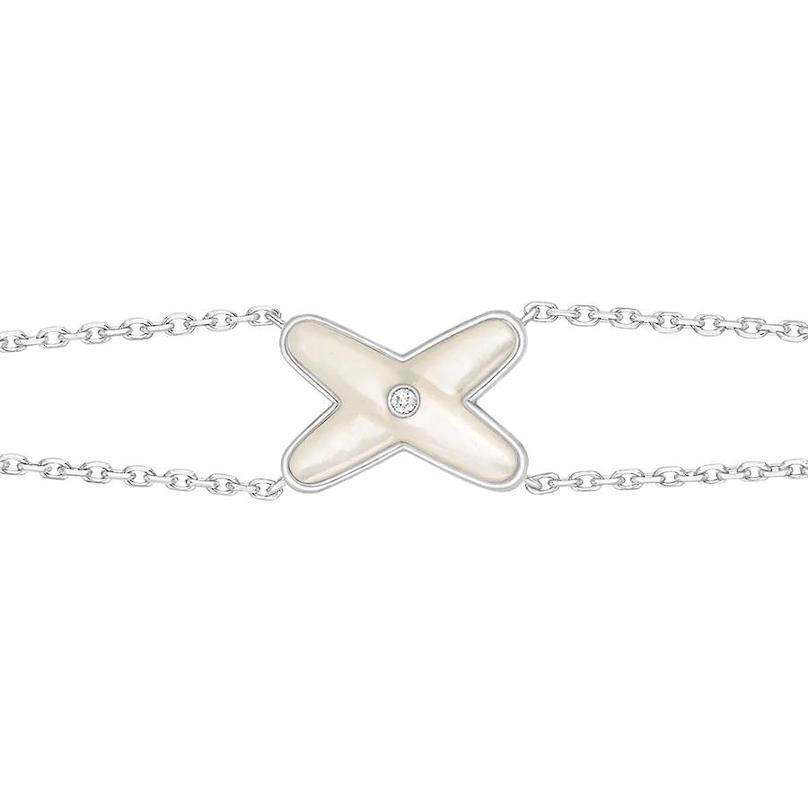 LumiJeux Armband Weiß Perlmutt Silber 1 Diamant