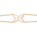 LumiJeux Armband Weiß Perlmutt Gold 1 Diamant
