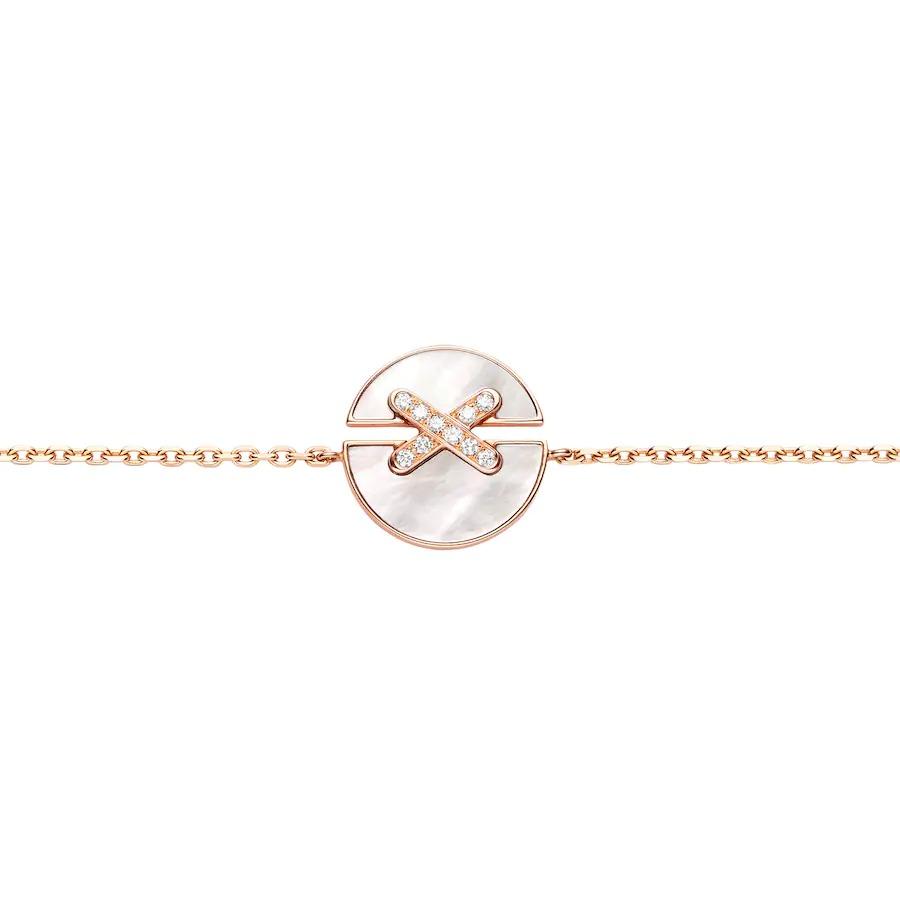 ¡®Lumi¡¯Armbänder mit Mopp-Effekt, rosa-goldenen Diamanten