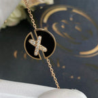 ¡®Lumi¡¯Armbänder Onyx Pink Gold Diamant