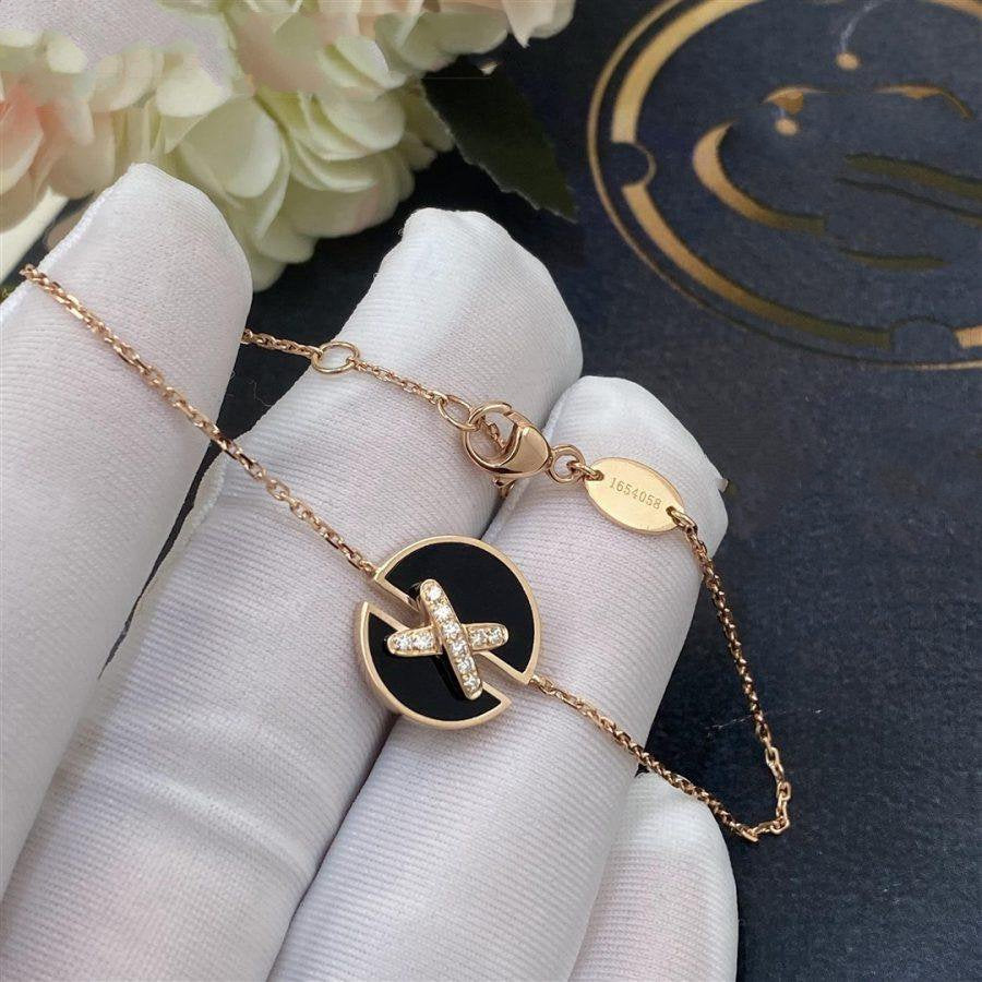 ¡®Lumi¡¯Armbänder Onyx Pink Gold Diamant