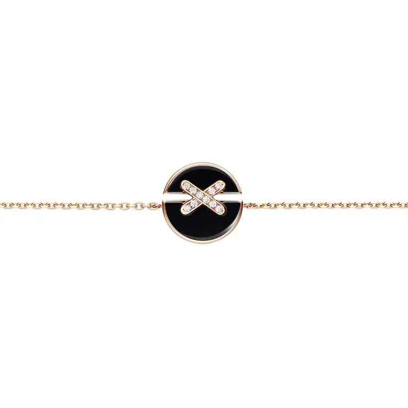 ¡®Lumi¡¯Armbänder Onyx Pink Gold Diamant