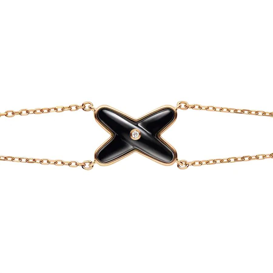 LumiJeux Armband Onyx Roségold 1 Diamant