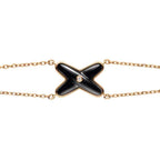 LumiJeux Armband Onyx Roségold 1 Diamant