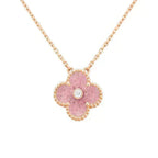 ¡®Lumi¡¯CLOVER 15MM DIAMOND RHODONITE NECKLACE