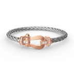 Lumi® FORCE Großes Hufeisen-Armband mit Halbdiamanten, Roségold
