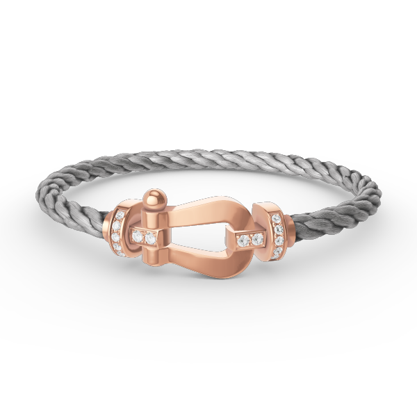 Lumi® FORCE Großes Hufeisen-Armband mit Halbdiamanten, Roségold