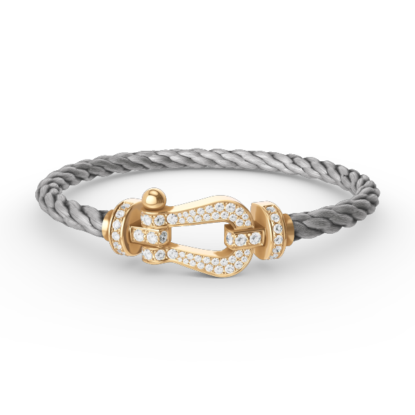 Lumi® FORCE Großes Hufeisen Volldiamant-Armband Gold