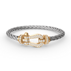 Lumi® FORCE Großes Hufeisen Volldiamant-Armband Gold