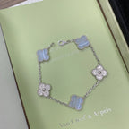 [Lumi jewelry] CLOVER 5 MOTIF PURPLE CHALCEDONY BRACELET COLLECTION