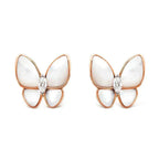 Lumi® Schmetterlings-Perlmutt-Diamantohrringe