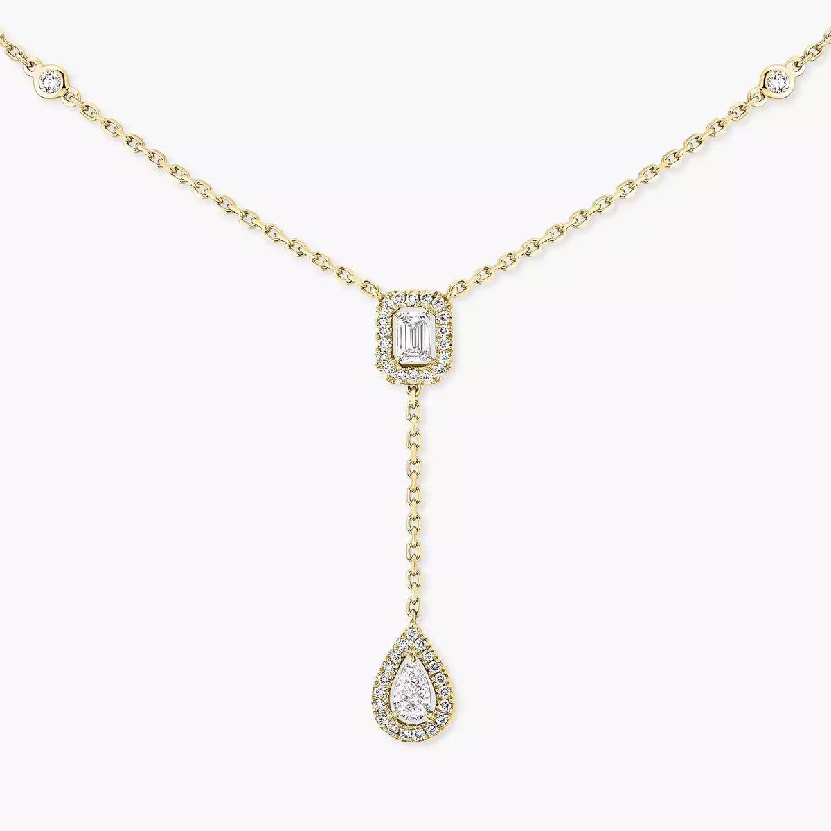 [Imperial] Gold Diamond Tie Necklace