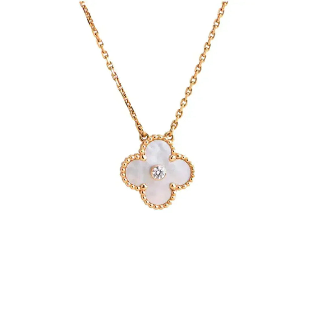 Lumi® CLOVER 15MM DIAMANT WEISSE FRITILLARIA-HALSKETTE