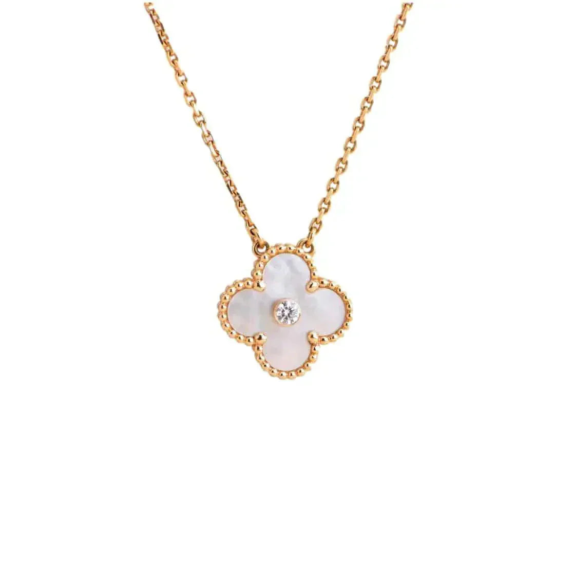 Lumi® CLOVER 15MM DIAMANT WEISSE FRITILLARIA-HALSKETTE