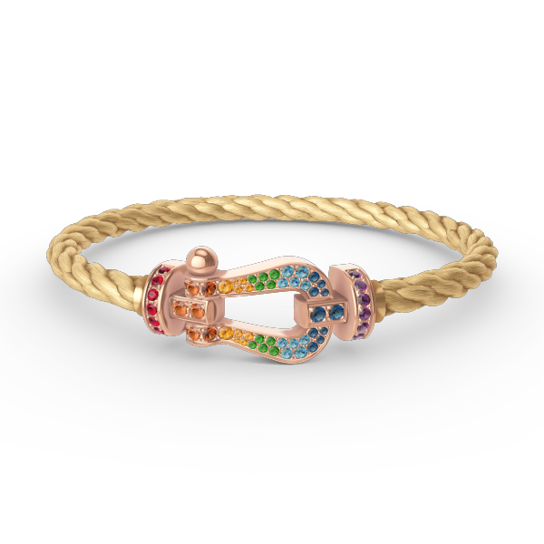 ¡®Lumi¡¯FORCE LARGE HORSESHOE  COLORED DIAMOND BRACELET ROSE GOLD
