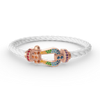 Lumi® FORCE Großes Hufeisen-Armband mit farbigen Diamanten in Roségold