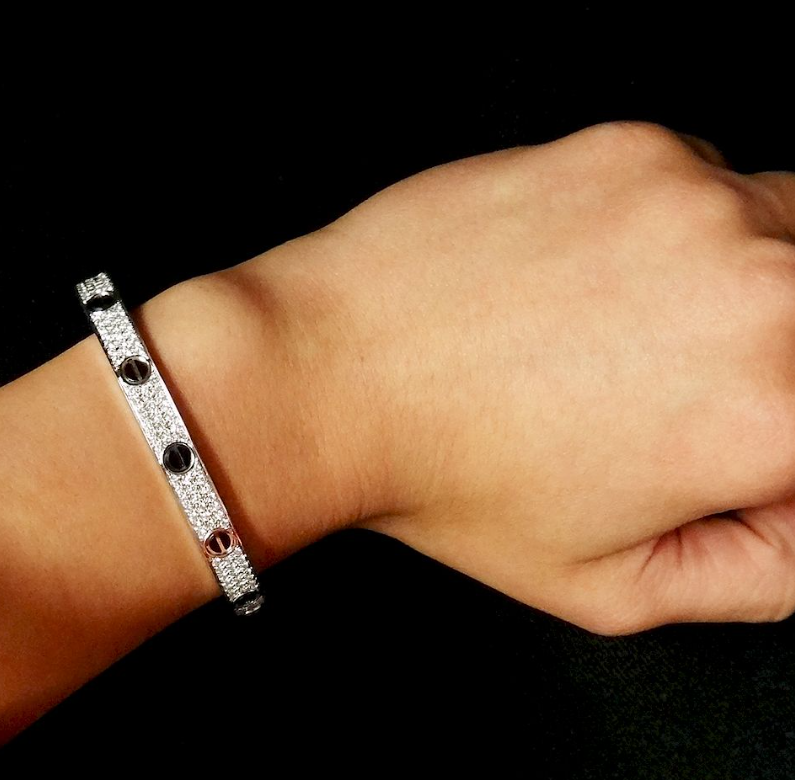 Lumi's LOVE Armband, 6,1 mm, diamantbesetzte Keramik