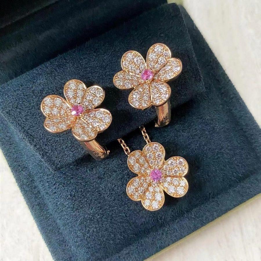 Lumi® FRIVOLE ROSÉGOLD BLUMEN-DIAMANT-HALSKETTE