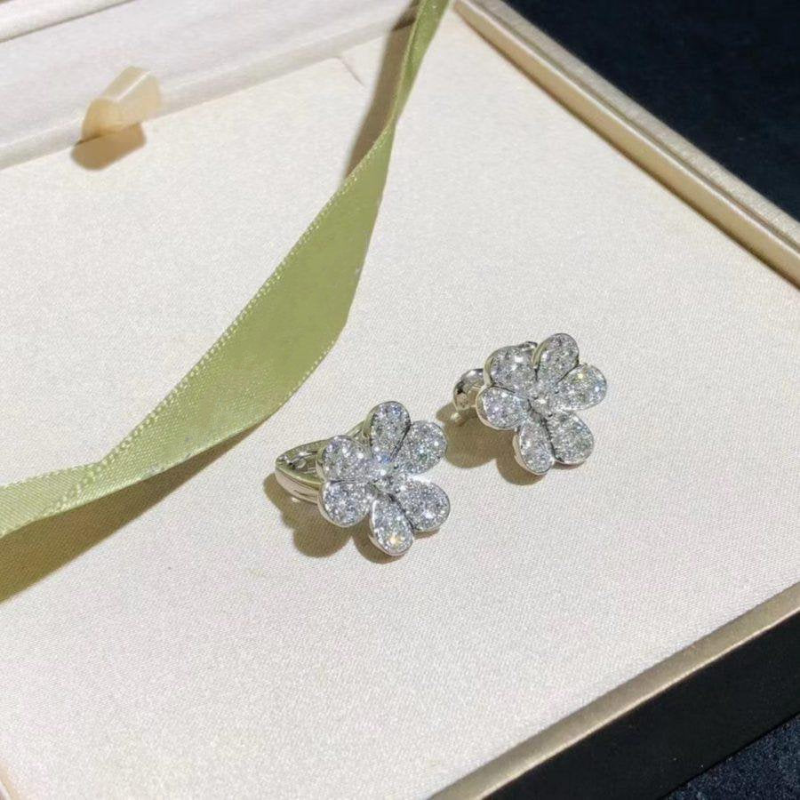Lumi® FRIVOLE SILBERNE BLUMEN-DIAMANT-OHRRINGE