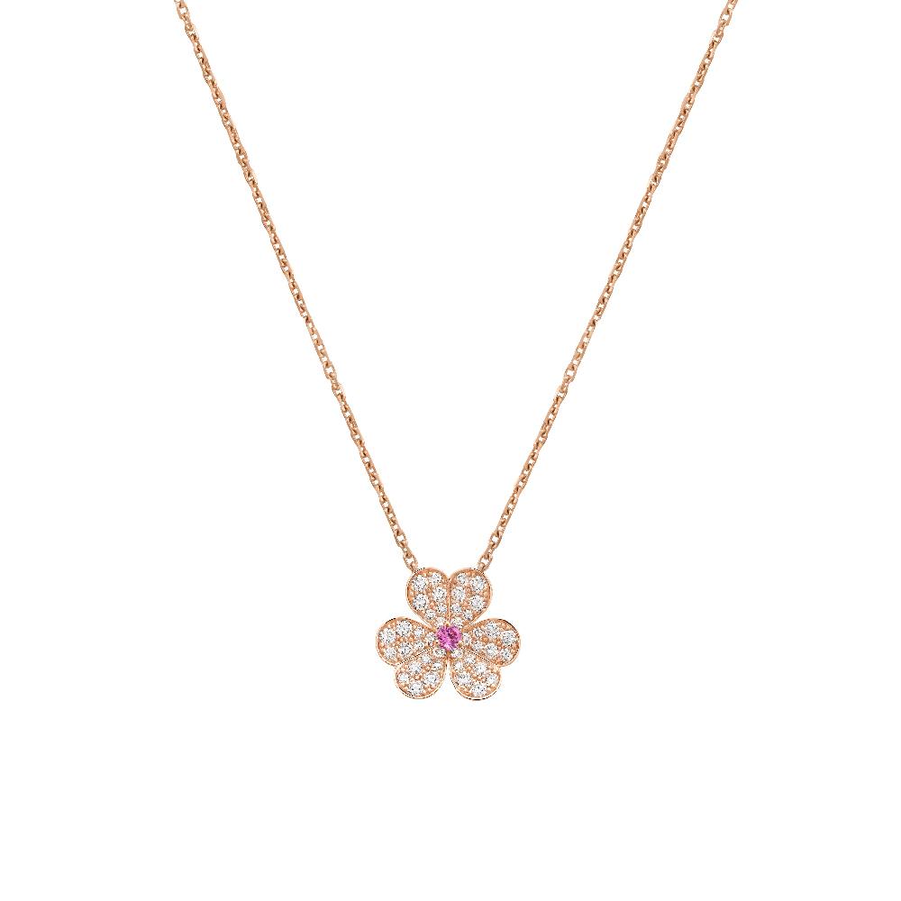 Lumi® FRIVOLE ROSÉGOLD BLUMEN-DIAMANT-HALSKETTE