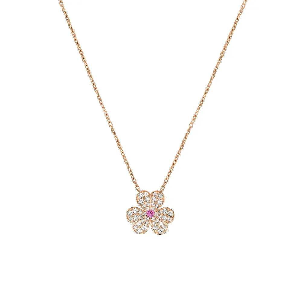 Lumi® FRIVOLE ROSÉGOLD BLUMEN-DIAMANT-HALSKETTE