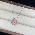 Lumi® FRIVOLE ROSÉGOLD BLUMEN-DIAMANT-HALSKETTE