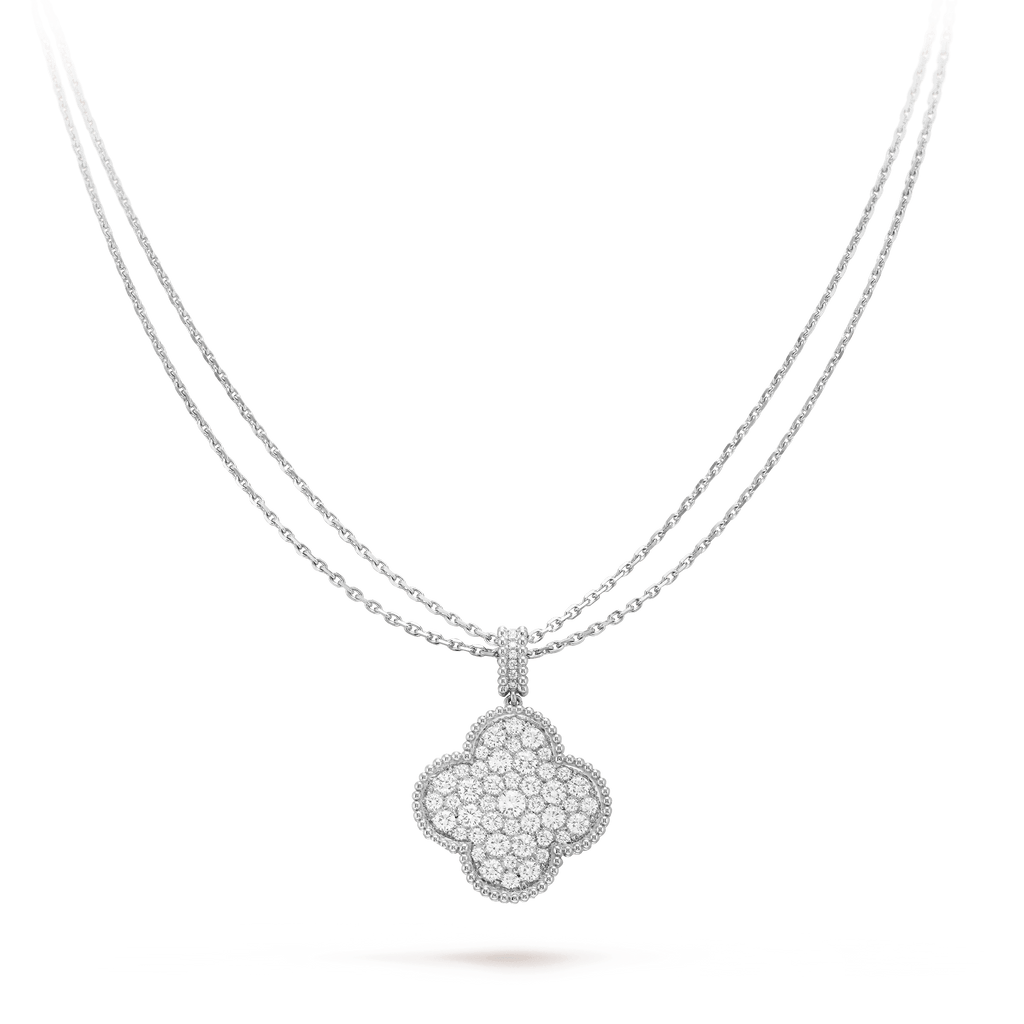 Lumi® CLOVER 25MM SILBER VOLLBEDICHTE GROSSE KLEE-HALSKETTE