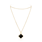 Lumi® CLOVER 25MM GOLD ONYX GROSSE KLEE-HALSKETTE