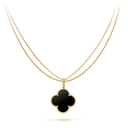 Lumi® CLOVER 25MM GOLD ONYX GROSSE KLEE-HALSKETTE