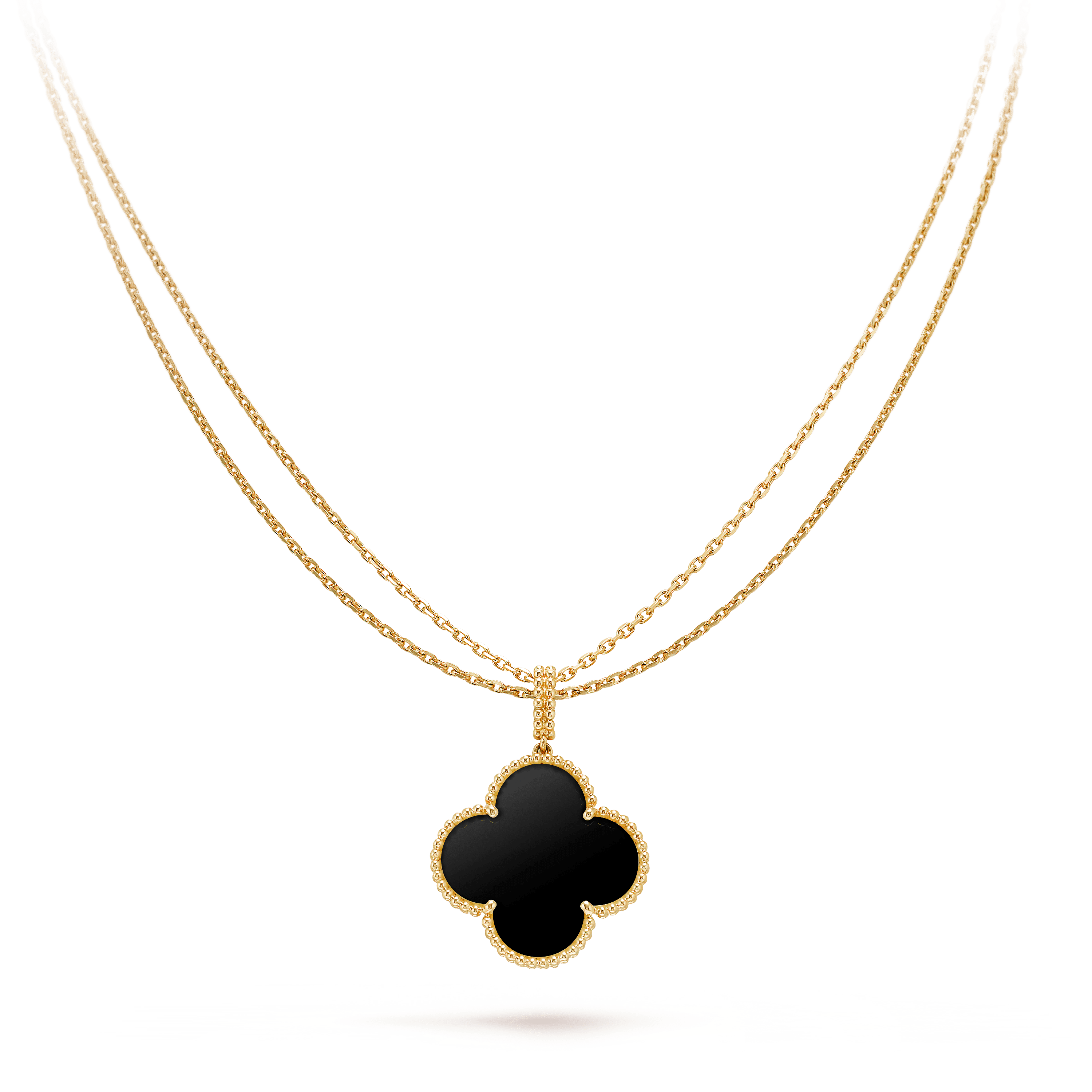 Lumi® CLOVER 25MM GOLD ONYX GROSSE KLEE-HALSKETTE