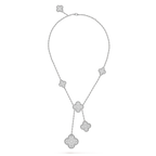 Lumi® Kleeblatt-Halskette mit 5 Motiven aus Silber und Diamanten