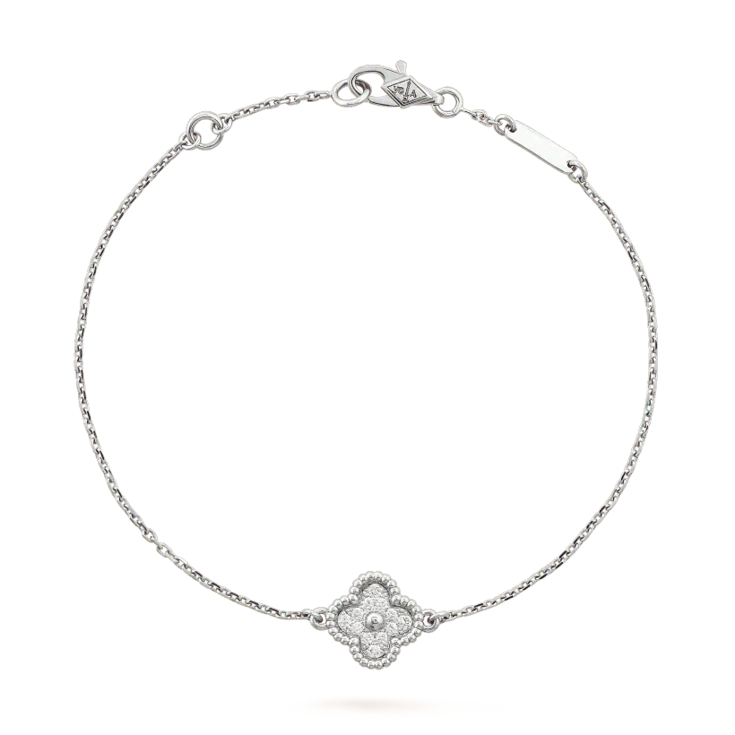 Lumi® Kleeblatt-Armband mit einzelner Blume, Silber