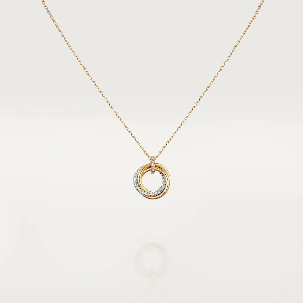 Lumi® Trinity Halskette Silber Gold Roségold Diamanten 