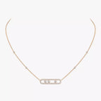 [Imperial]  Move Pave_ Rose Gold Diamond Necklace